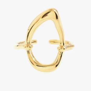 Anillo de acero inoxidable chapado en oro 14k