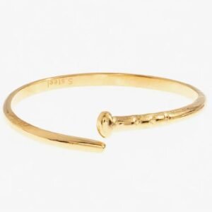 Anillo abierto de acero inoxidable chapado en oro 14K