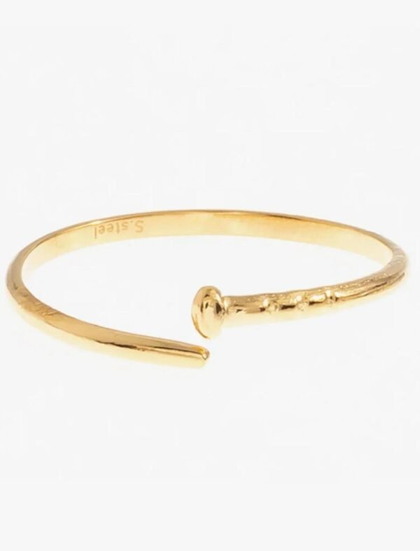 Anillo abierto de acero inoxidable chapado en oro 14K