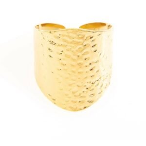 Anillo de acero inoxidable chapado en oro 14 k