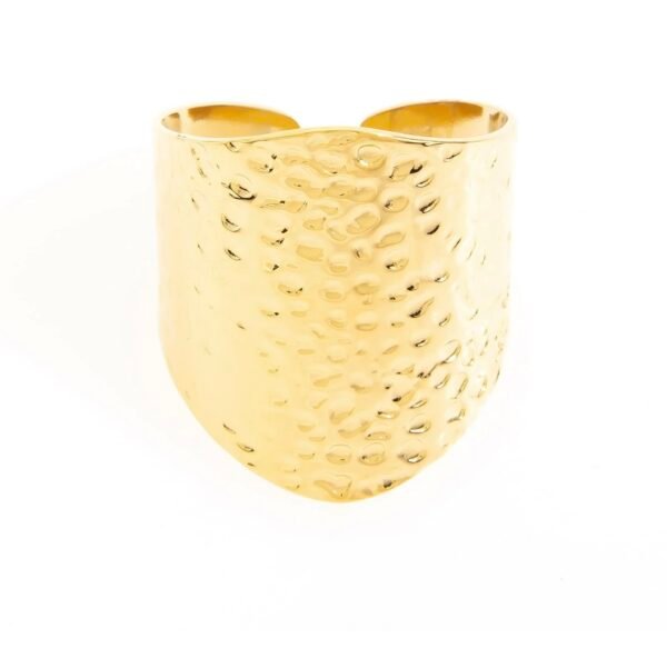 Anillo de acero inoxidable chapado en oro 14 k