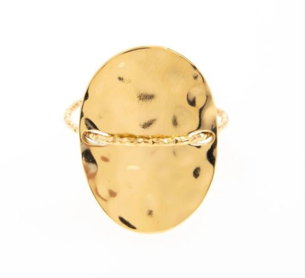 anillo abierto de acero inoxidable chapado en oro 14k