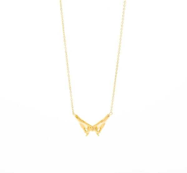 collar de acero inoxidable chapado en oro 14k