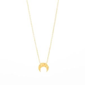 collar de luna de acero inoxidable chapado en oro 14k