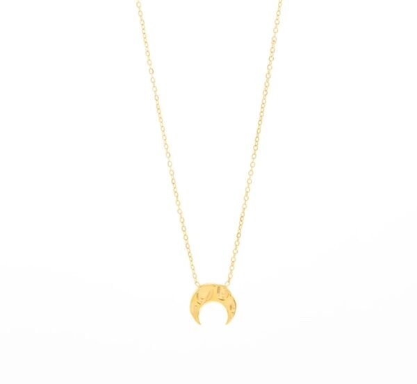 collar de luna de acero inoxidable chapado en oro 14k