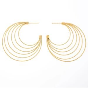 pendientes de acero inoxidable chapados en oro 14k