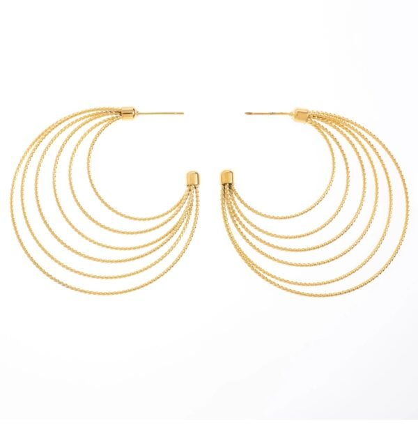 pendientes de acero inoxidable chapados en oro 14k