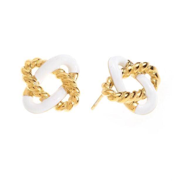 pendientes de acero inoxidable chapados en oro 14k