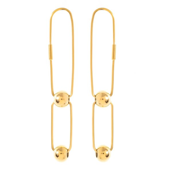 Pendientes de acero inoxidable chapado en oro 14k