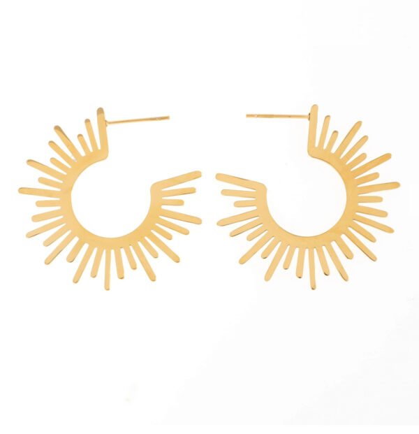 Pendientes de acero inoxidable chapado en oro 14k