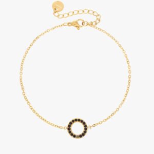 Pulsera de acero inoxidable chapada en oro 14k