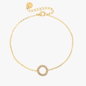 Pulsera de acero inoxidable chapada en oro 14k