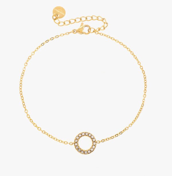 Pulsera de acero inoxidable chapada en oro 14k