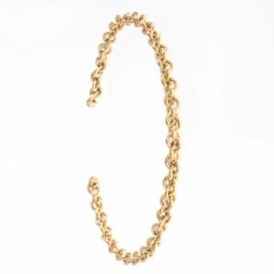 Pulsera de acero inoxidable chapada en oro 14k