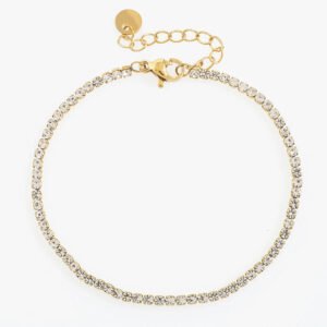 Pulsera de acero inoxidable chapada en oro 14k