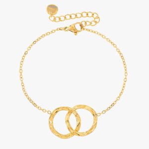 pulsera de acero inoxidable chapada en oro 14k