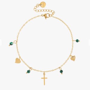 pulsera de acero inoxidable chapada en oro 14k