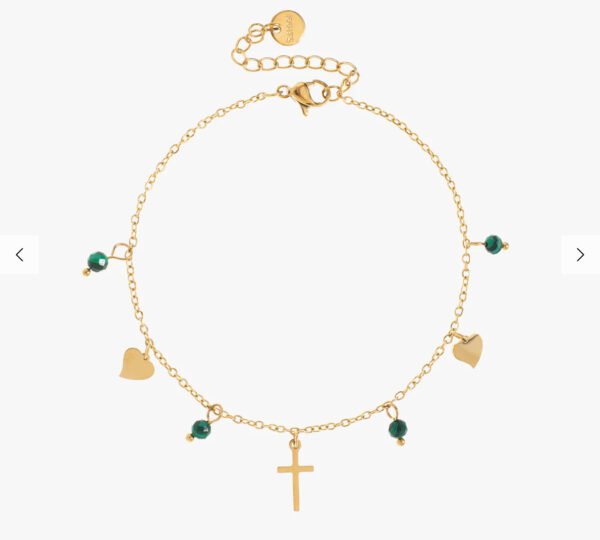 pulsera de acero inoxidable chapada en oro 14k