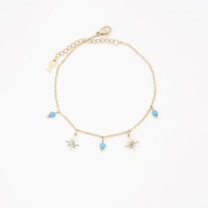 pulsera de acero inoxidable chapada en oro 14k