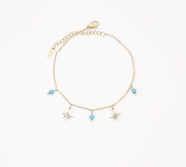 pulsera de acero inoxidable chapada en oro 14k