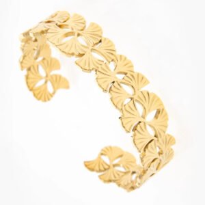 pulsera de acero inoxidable chapada en oro 14k