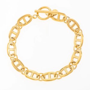 pulsera de acero inoxidable chapada en oro 14k