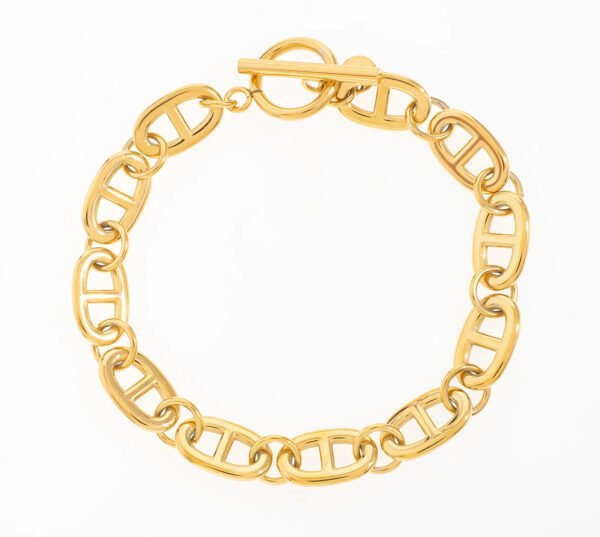 pulsera de acero inoxidable chapada en oro 14k